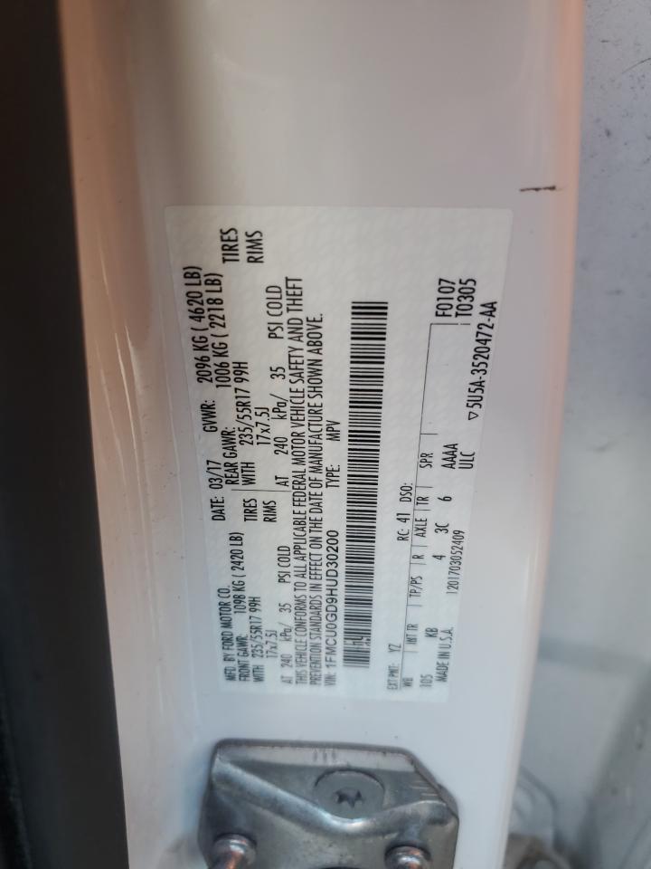 2017 Ford Escape Se VIN: 1FMCU0GD9HUD30200 Lot: 91195995