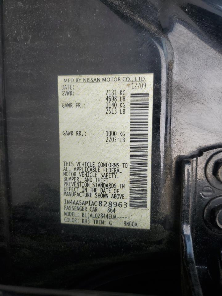 2010 Nissan Maxima S VIN: 1N4AA5AP1AC828963 Lot: 93752695