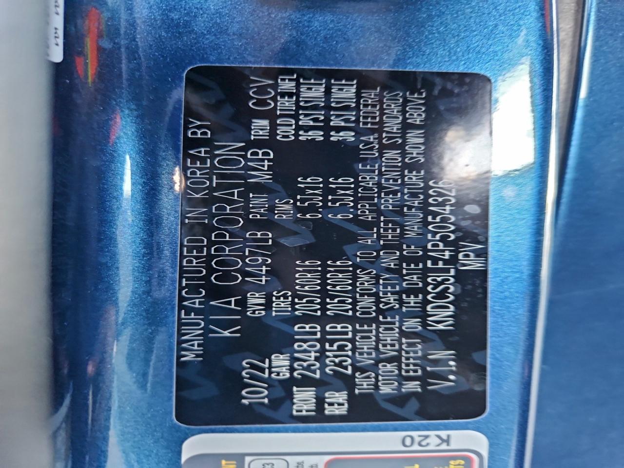 2023 Kia Niro Ex VIN: KNDCS3LF4P5054326 Lot: 94867525