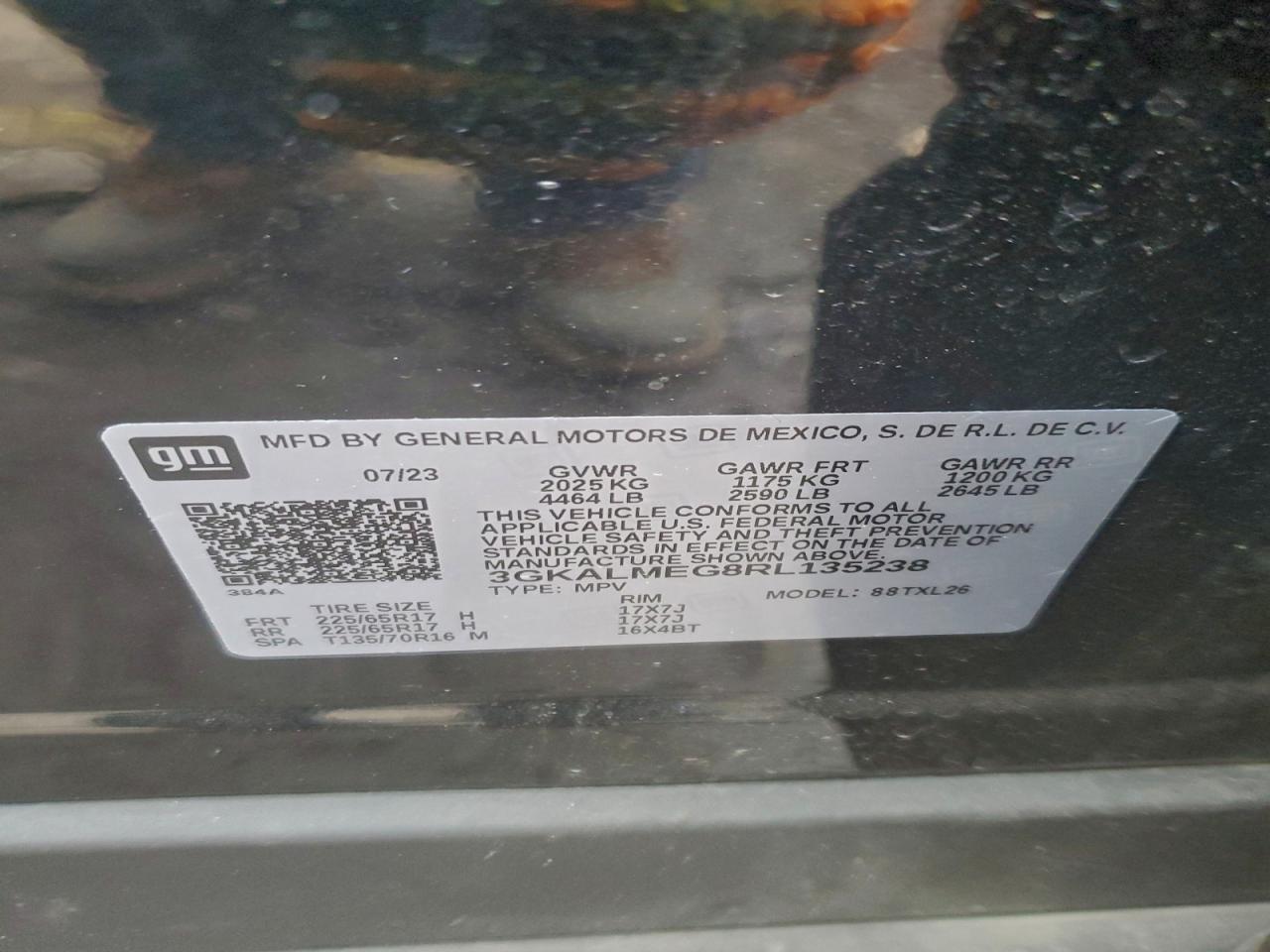 2024 GMC Terrain Sle VIN: 3GKALMEG8RL135238 Lot: 94518345