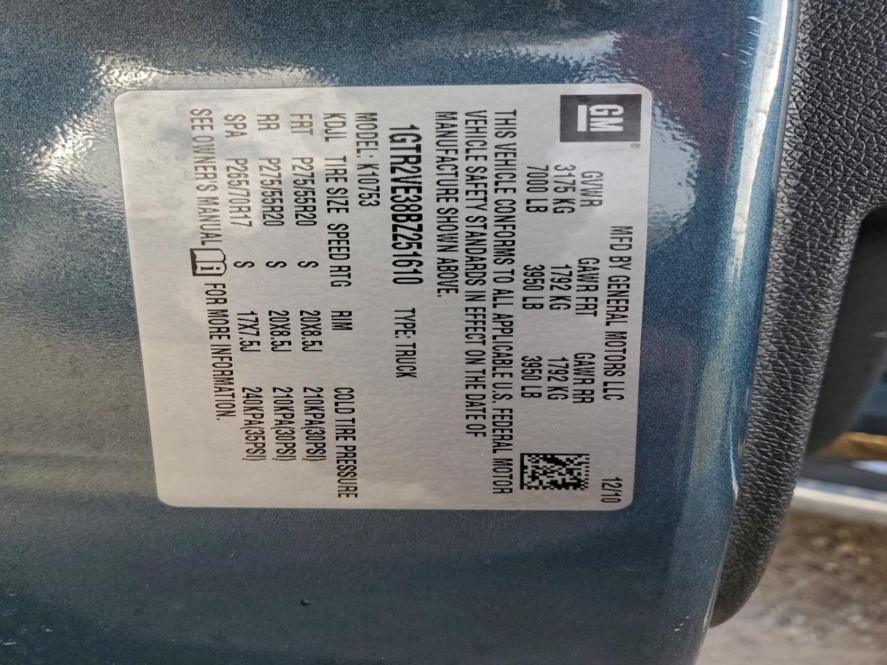 2011 GMC Sierra K1500 Sle VIN: 1GTR2VE38BZ251610 Lot: 93746695