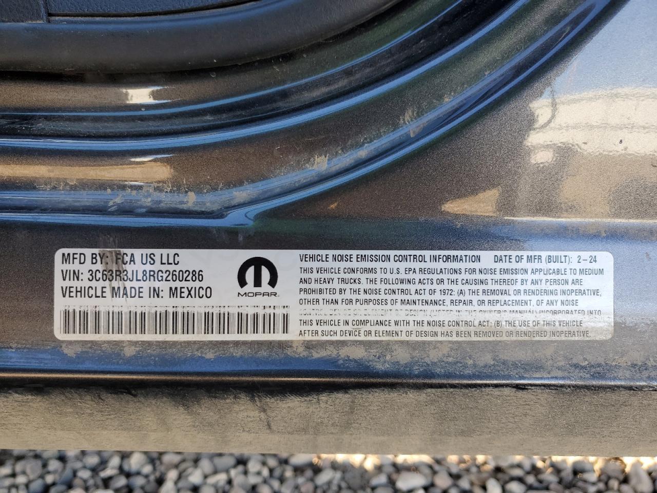 2024 Ram 3500 Laramie VIN: 3C63R3JL8RG260286 Lot: 93538155