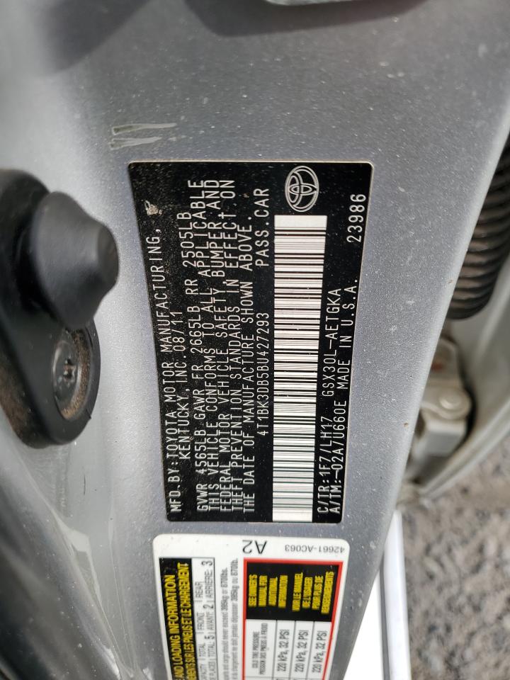 2011 Toyota Avalon Base VIN: 4T1BK3DB5BU427293 Lot: 92647885