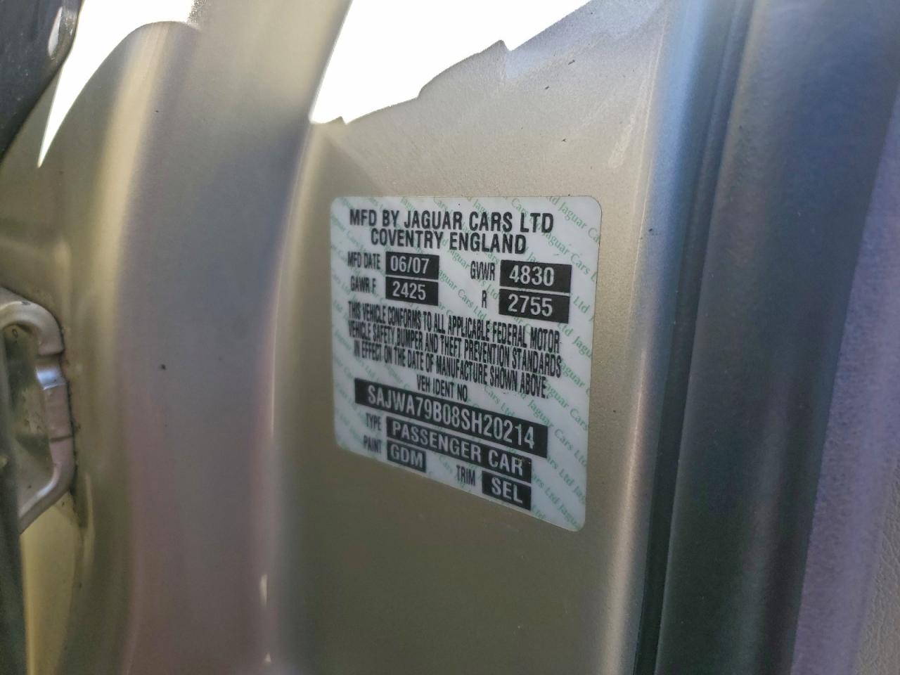 2008 Jaguar Xj8 L VIN: SAJWA79B08SH20214 Lot: 92072985
