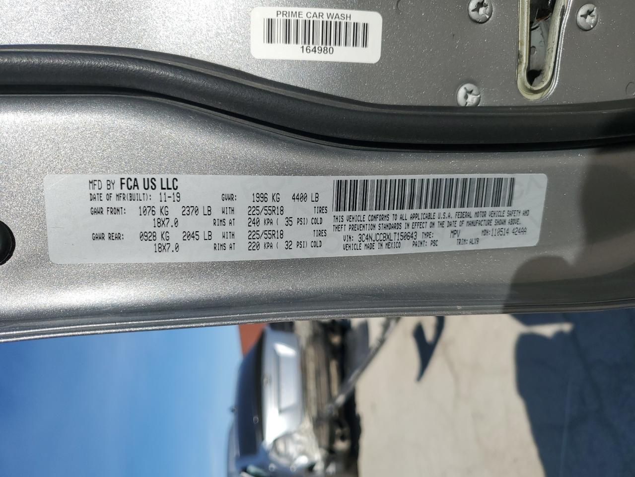 2020 Jeep Compass Limited VIN: 3C4NJCCBXLT150643 Lot: 90745555