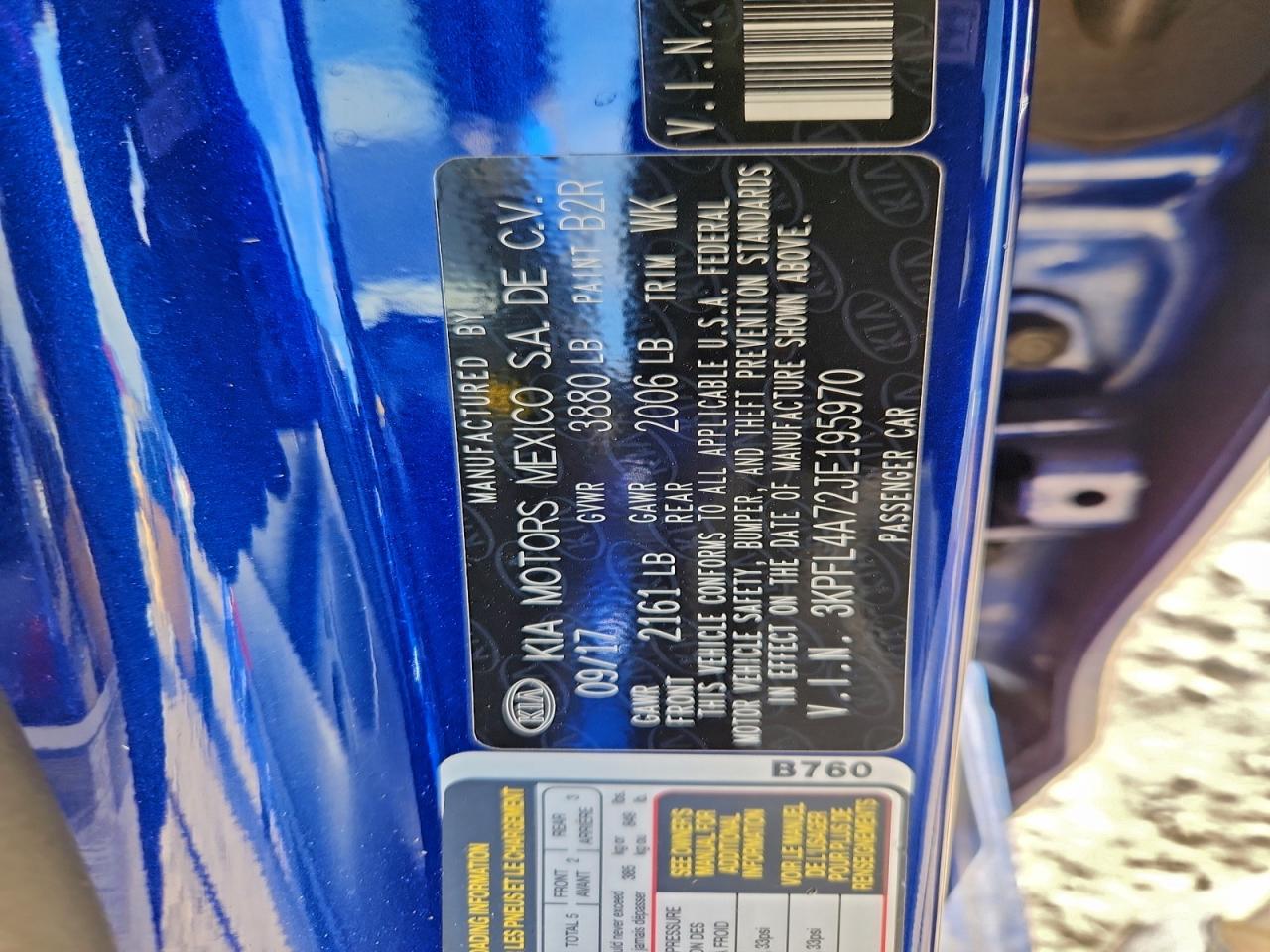 2018 Kia Forte Lx VIN: 3KPFL4A72JE195970 Lot: 93965385