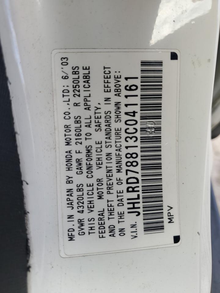 2003 Honda Cr-V Ex VIN: JHLRD78813C041161 Lot: 93196785