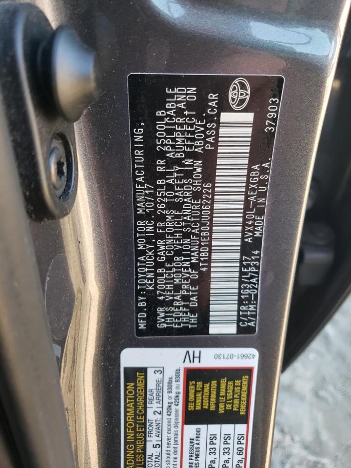 2018 Toyota Avalon Hybrid VIN: 4T1BD1EB0JU062226 Lot: 91825305