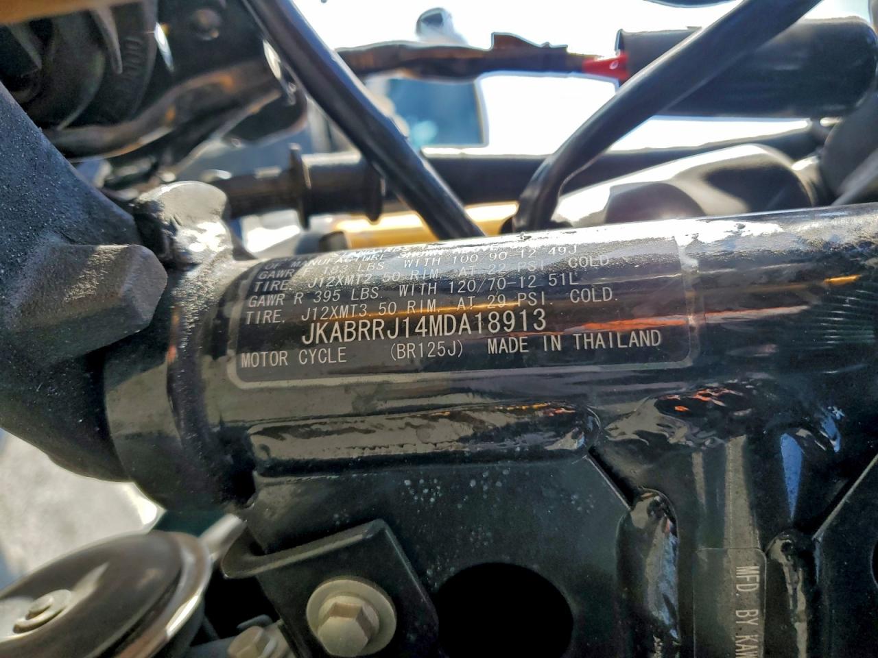 2021 Kawasaki Br125 J VIN: JKABRRJ14MDA18913 Lot: 93895565