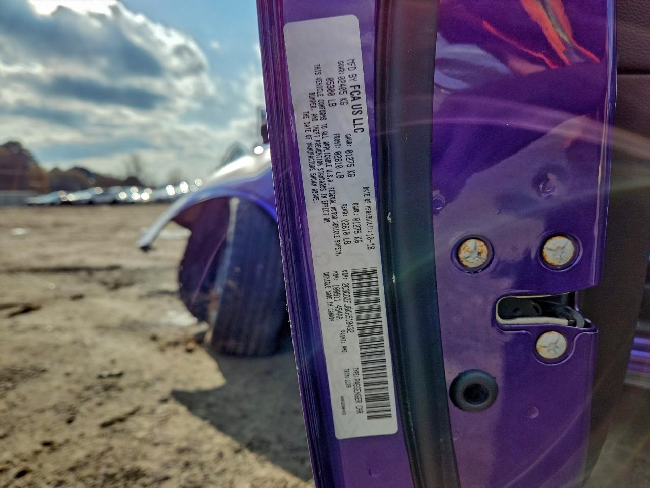 2019 Dodge Challenger R/T Scat Pack VIN: 2C3CDZFJ8KH518432 Lot: 93099345