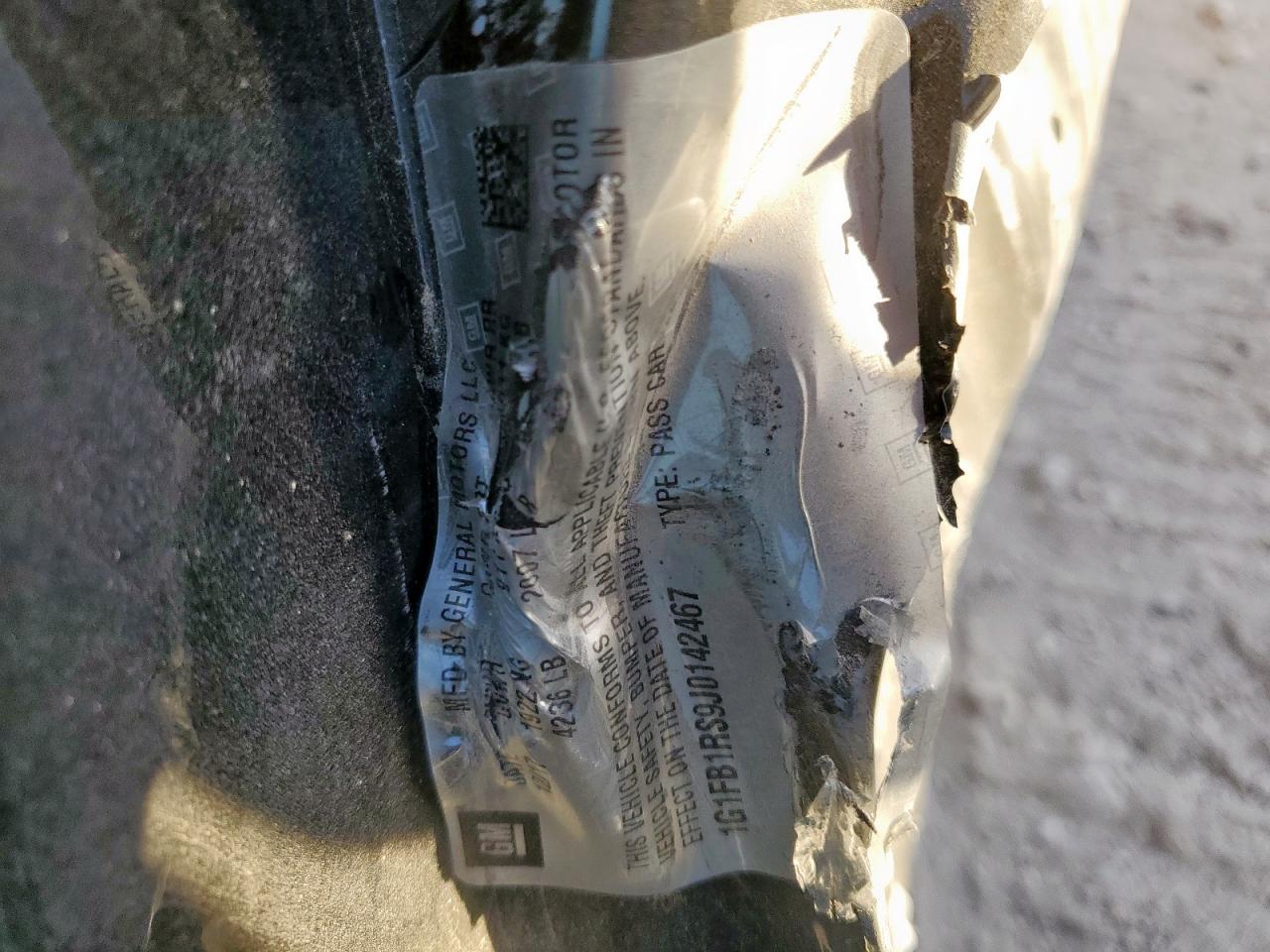 2018 Chevrolet Camaro Lt VIN: 1G1FB1RS9J0142467 Lot: 85412725