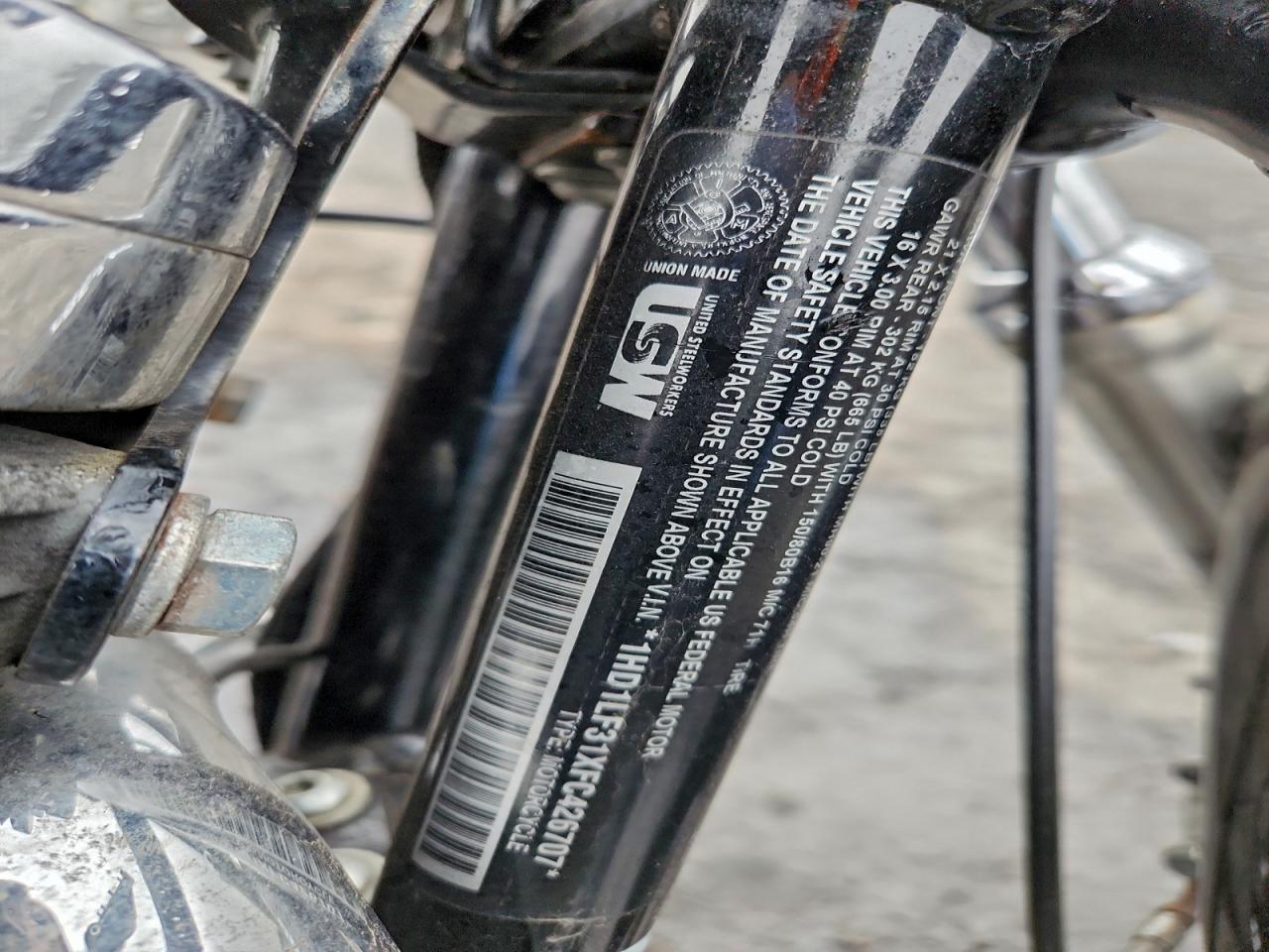 2015 Harley-Davidson Xl1200 V VIN: 1HD1LF31XFC426707 Lot: 93906565