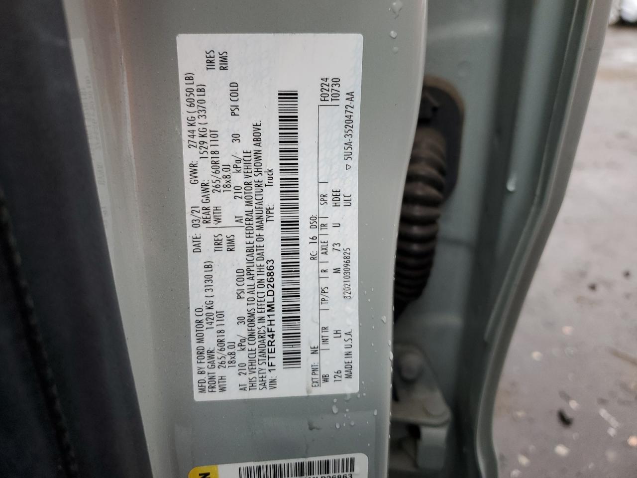 2021 Ford Ranger Xl VIN: 1FTER4FH1MLD26863 Lot: 93064825