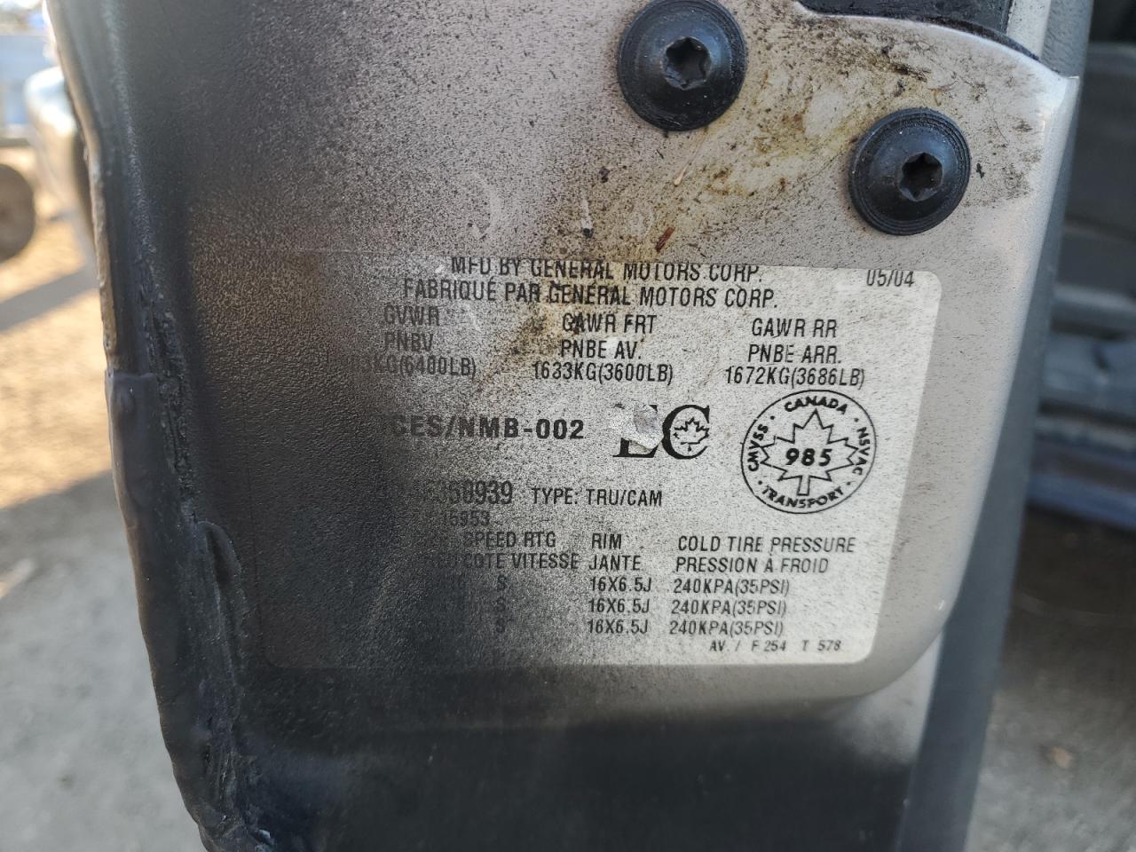 2004 GMC New Sierra C1500 VIN: 1GTEC19T14E350939 Lot: 92828625