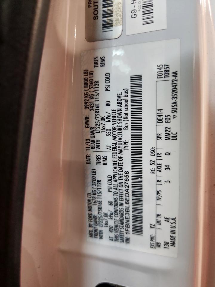 2014 Ford Econoline E350 Super Duty Wagon VIN: 1FBNE3BL6EDA27658 Lot: 92721555