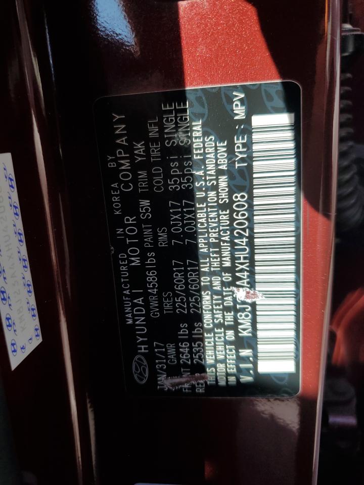 2017 Hyundai Tucson Se VIN: KM8J23A4XHU420608 Lot: 93276545