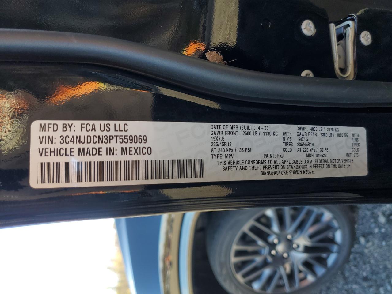 2023 Jeep Compass Limited VIN: 3C4NJDCN3PT559069 Lot: 91026745