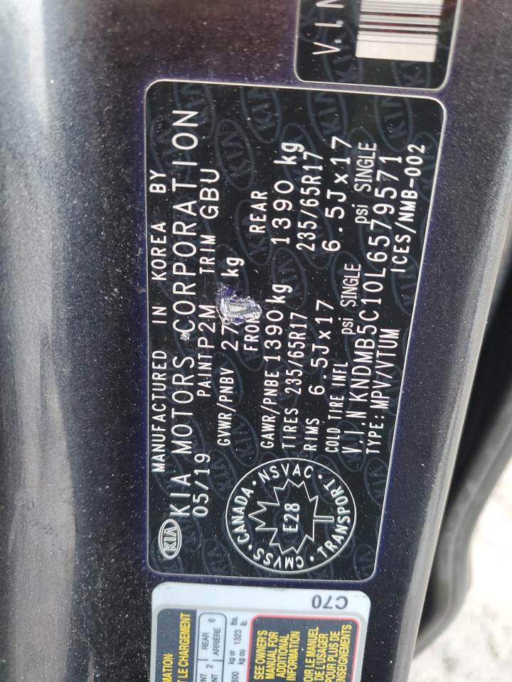 2020 Kia Sedona Lx VIN: KNDMB5C10L6579571 Lot: 93275615