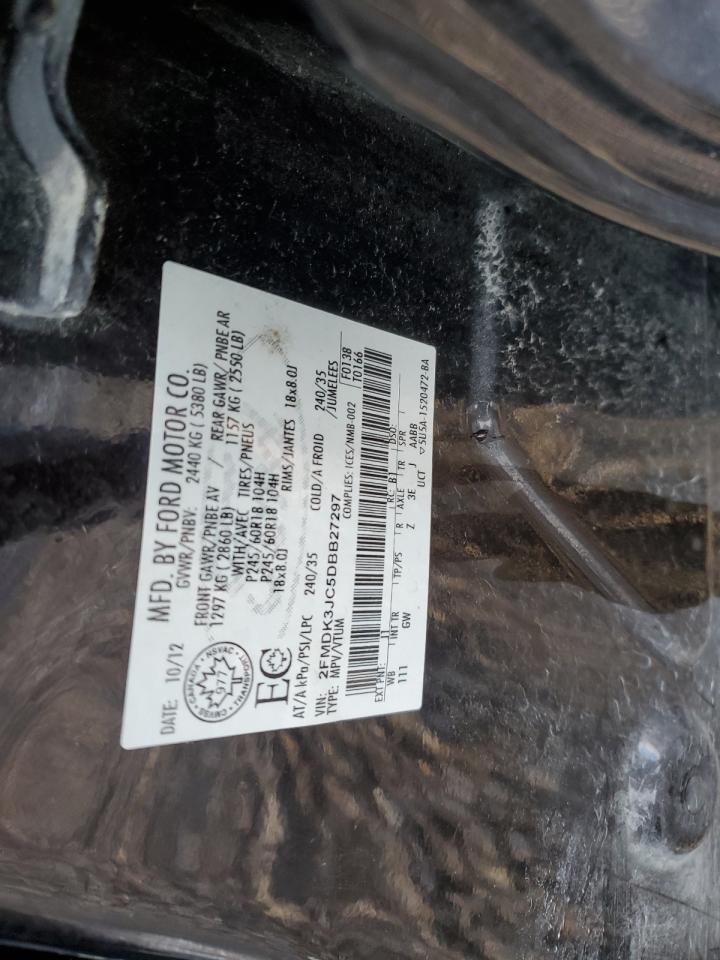 2013 Ford Edge Sel VIN: 2FMDK3JC5DBB27297 Lot: 91840855