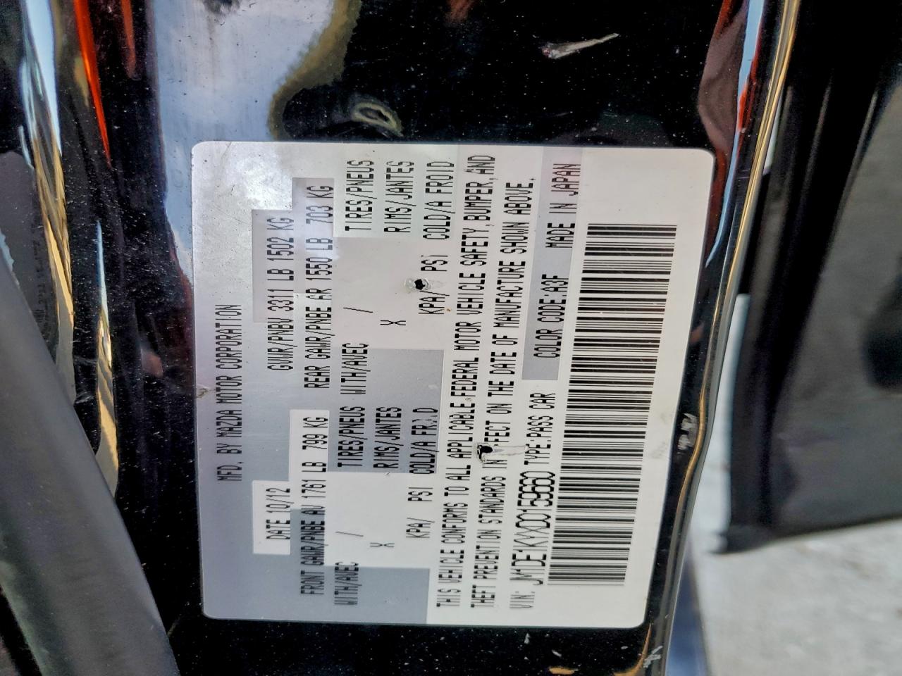 2013 Mazda Mazda2 VIN: JM1DE1KYXD0159660 Lot: 94520425