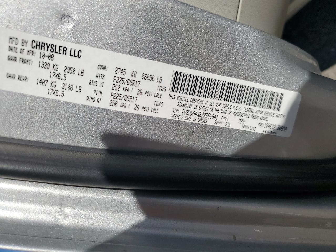 2009 Volkswagen Routan Sel VIN: 2V8HW54X69R553541 Lot: 91040715