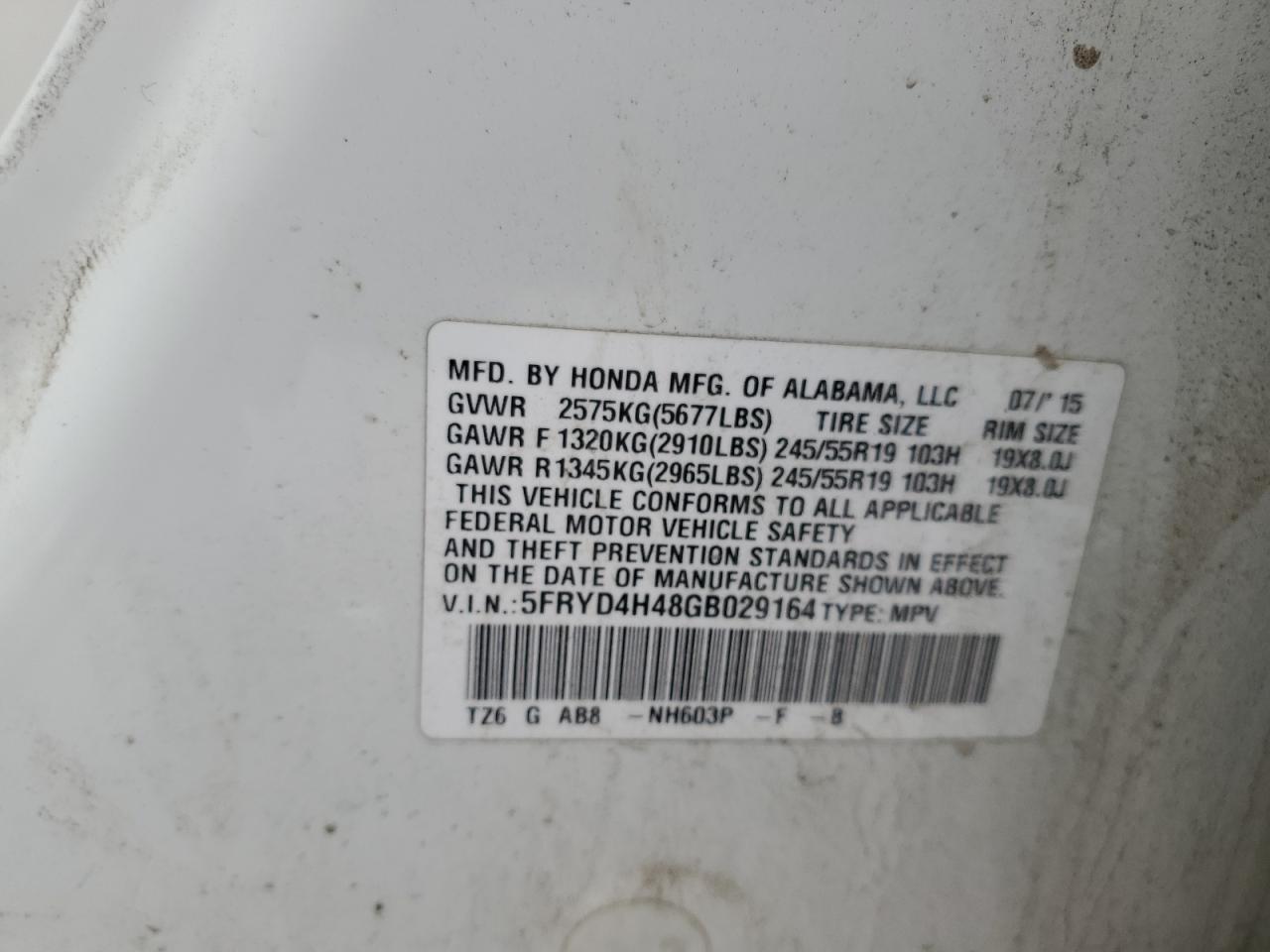 2016 Acura Mdx Technology VIN: 5FRYD4H48GB029164 Lot: 91670035