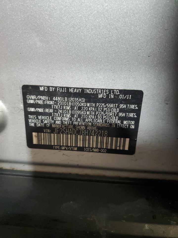 2011 Subaru Forester 2.5X Premium VIN: JF2SHADC7BH742218 Lot: 93845295