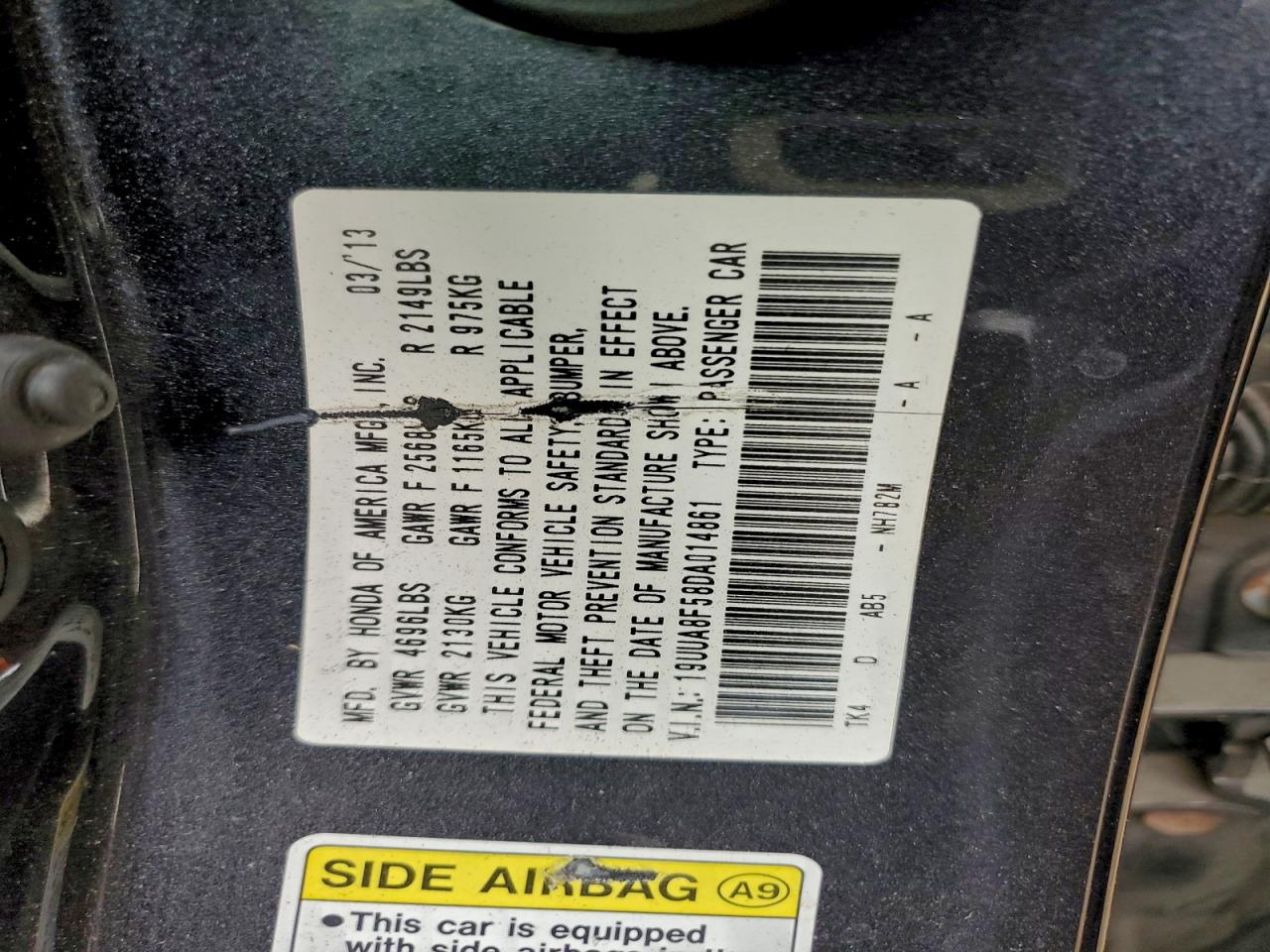 2013 Acura Tl Tech VIN: 19UUA8F58DA014861 Lot: 93521645