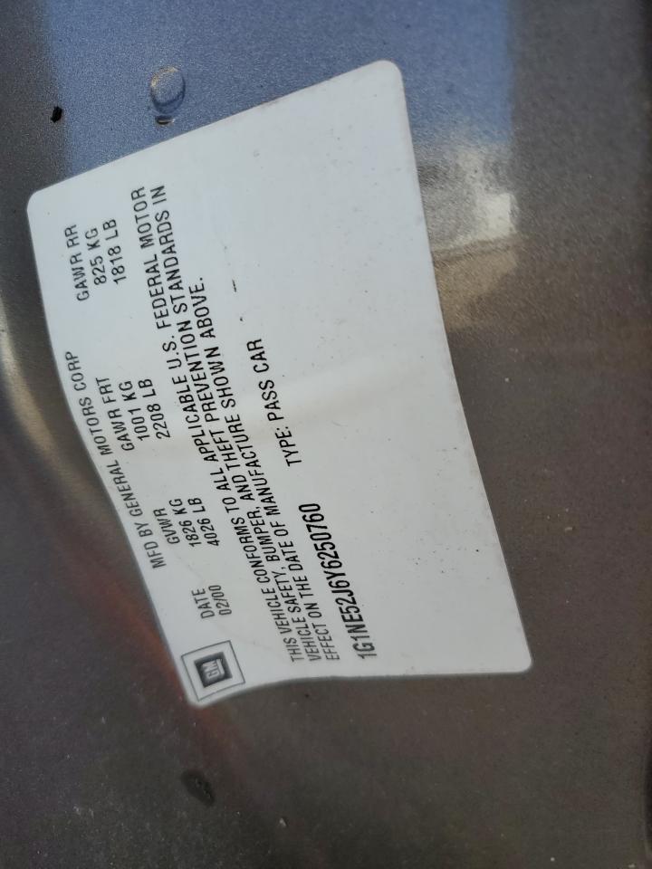 2000 Chevrolet Malibu Ls VIN: 1G1NE52J6Y6250760 Lot: 91578475