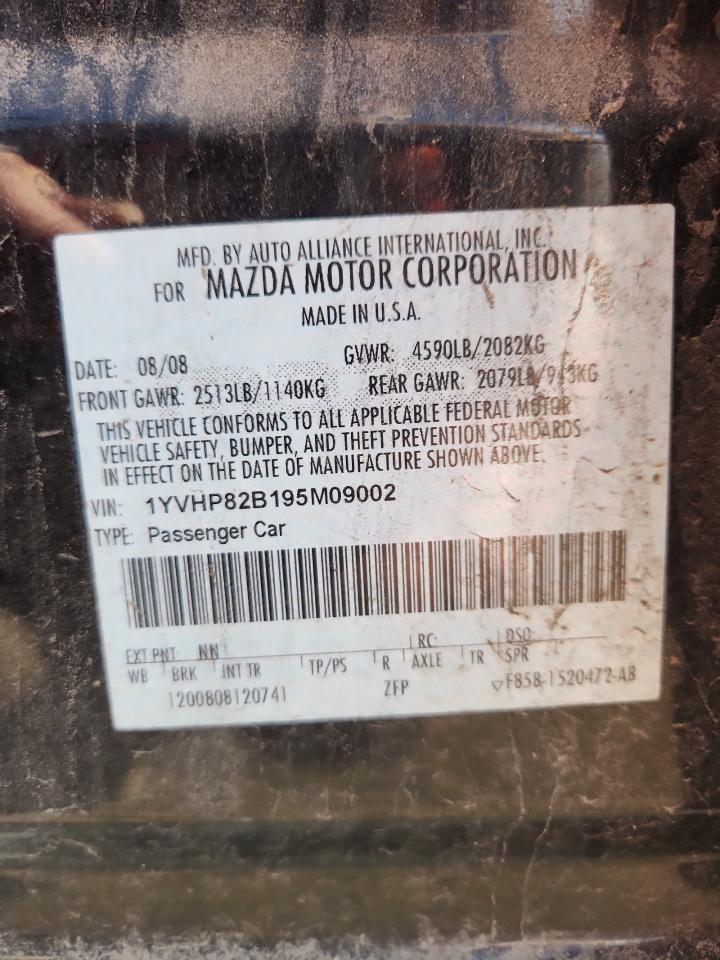 2009 Mazda 6 S VIN: 1YVHP82B195M09002 Lot: 92037045