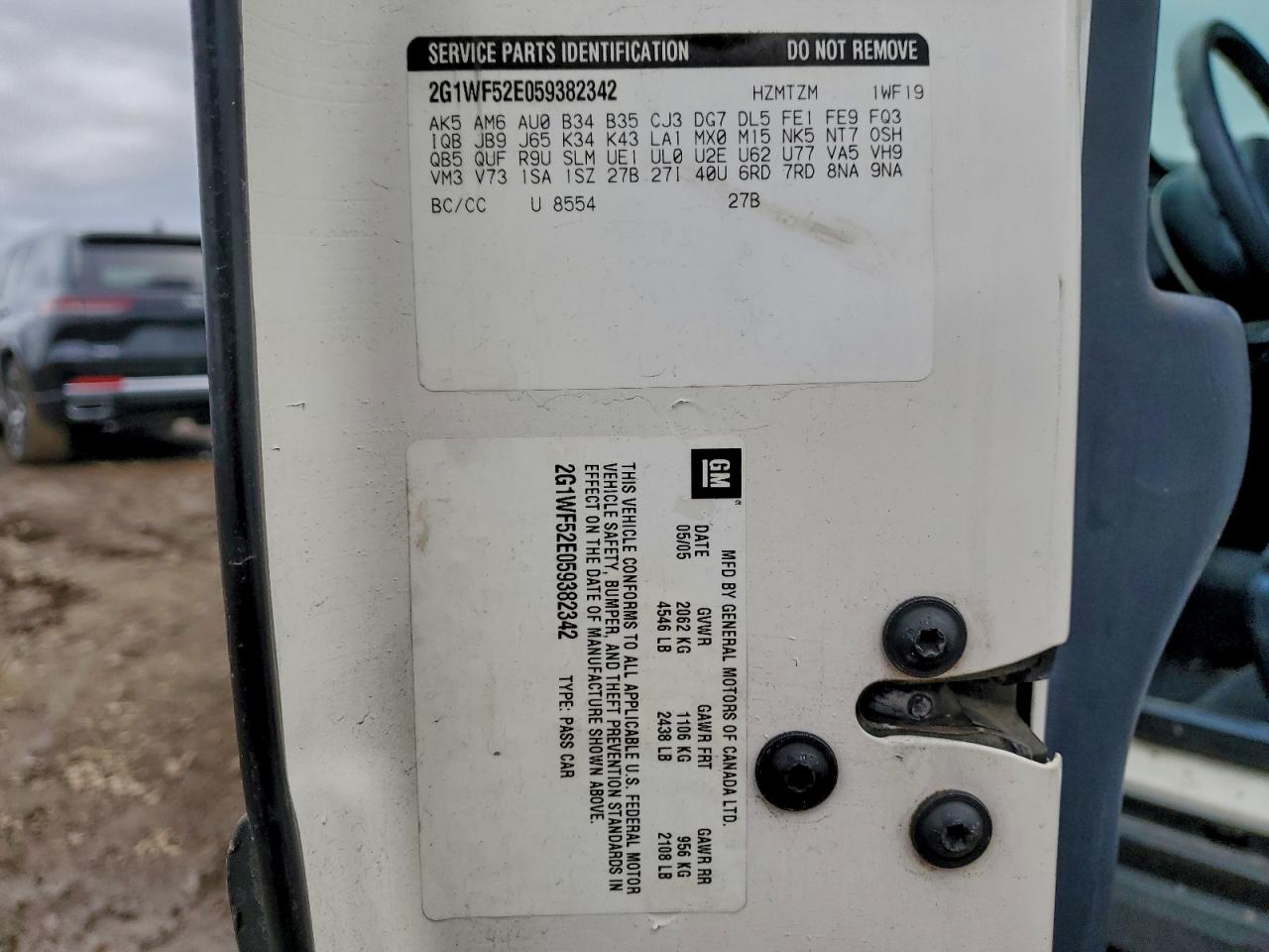 2005 Chevrolet Impala VIN: 2G1WF52E059382342 Lot: 93869015