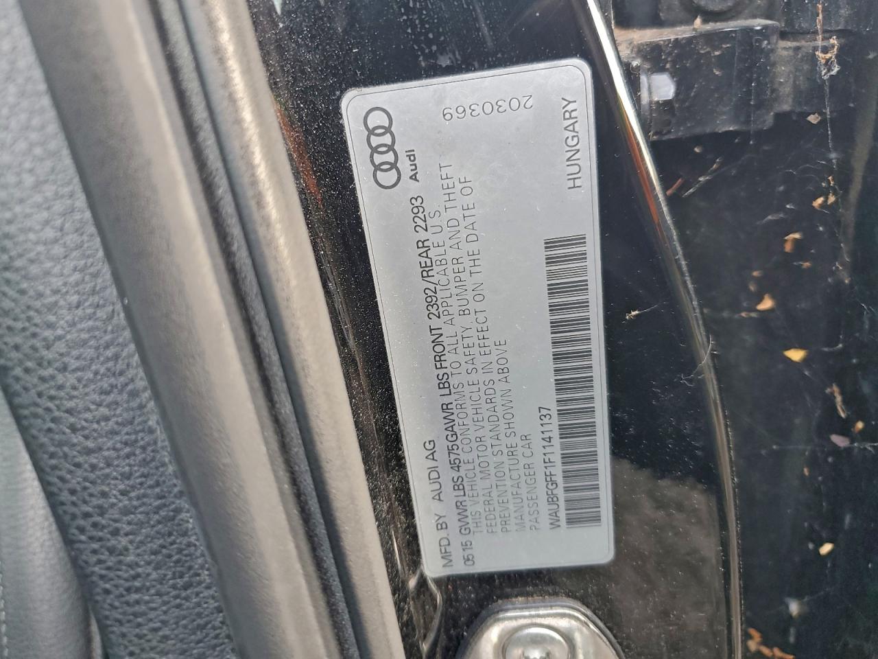 2015 Audi A3 Premium VIN: WAUBFGFF1F1141137 Lot: 94509535