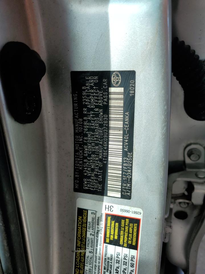 2009 Toyota Camry Base VIN: 4T1BE46K09U372630 Lot: 91246785