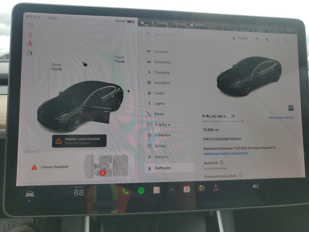 2019 Tesla Model 3 VIN: 5YJ3E1EA9KF298154 Lot: 92885265