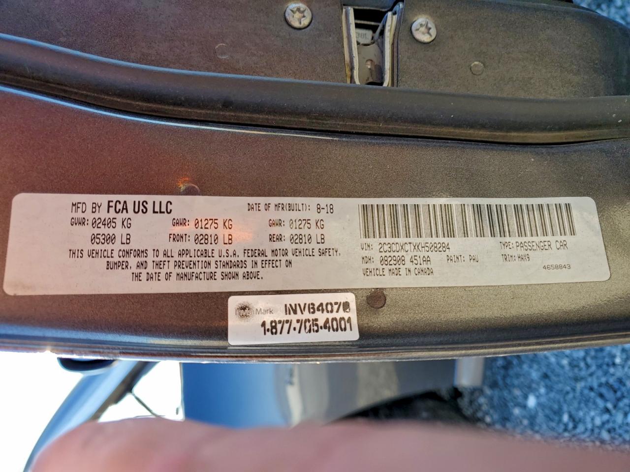 2019 Dodge Charger R/T VIN: 2C3CDXCTXKH508284 Lot: 94515545