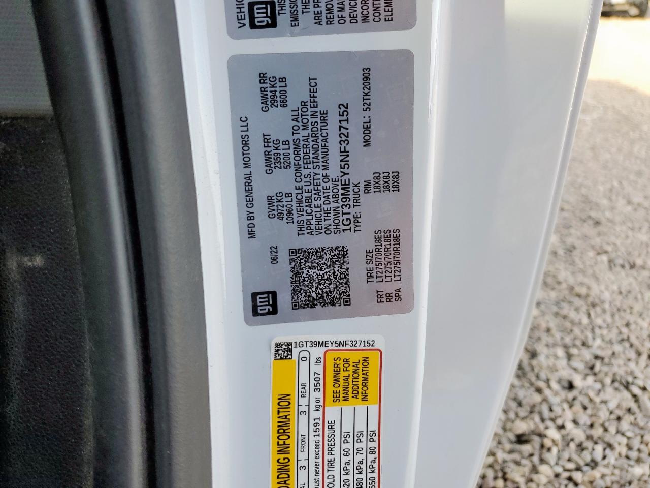 2022 GMC Sierra K2500 Sle VIN: 1GT39MEY5NF327152 Lot: 93402275