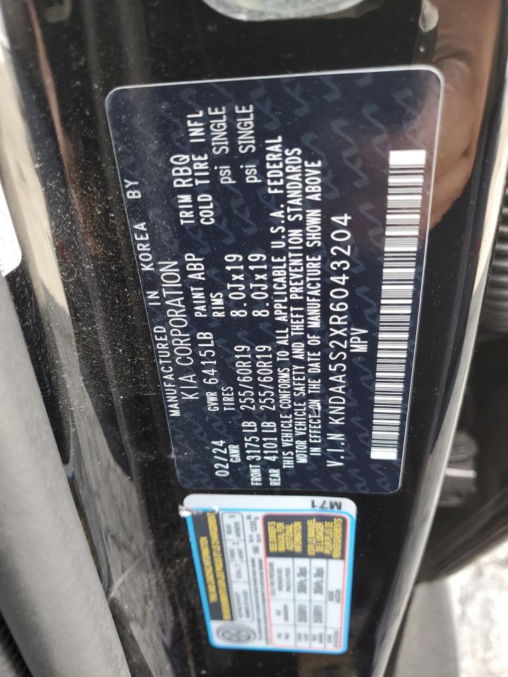 2024 Kia Ev9 Light VIN: KNDAA5S2XR6043204 Lot: 92166355