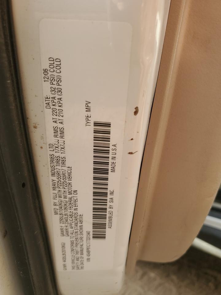 2007 Subaru Outback Outback 2.5I VIN: 4S4BP61C177331540 Lot: 91876775