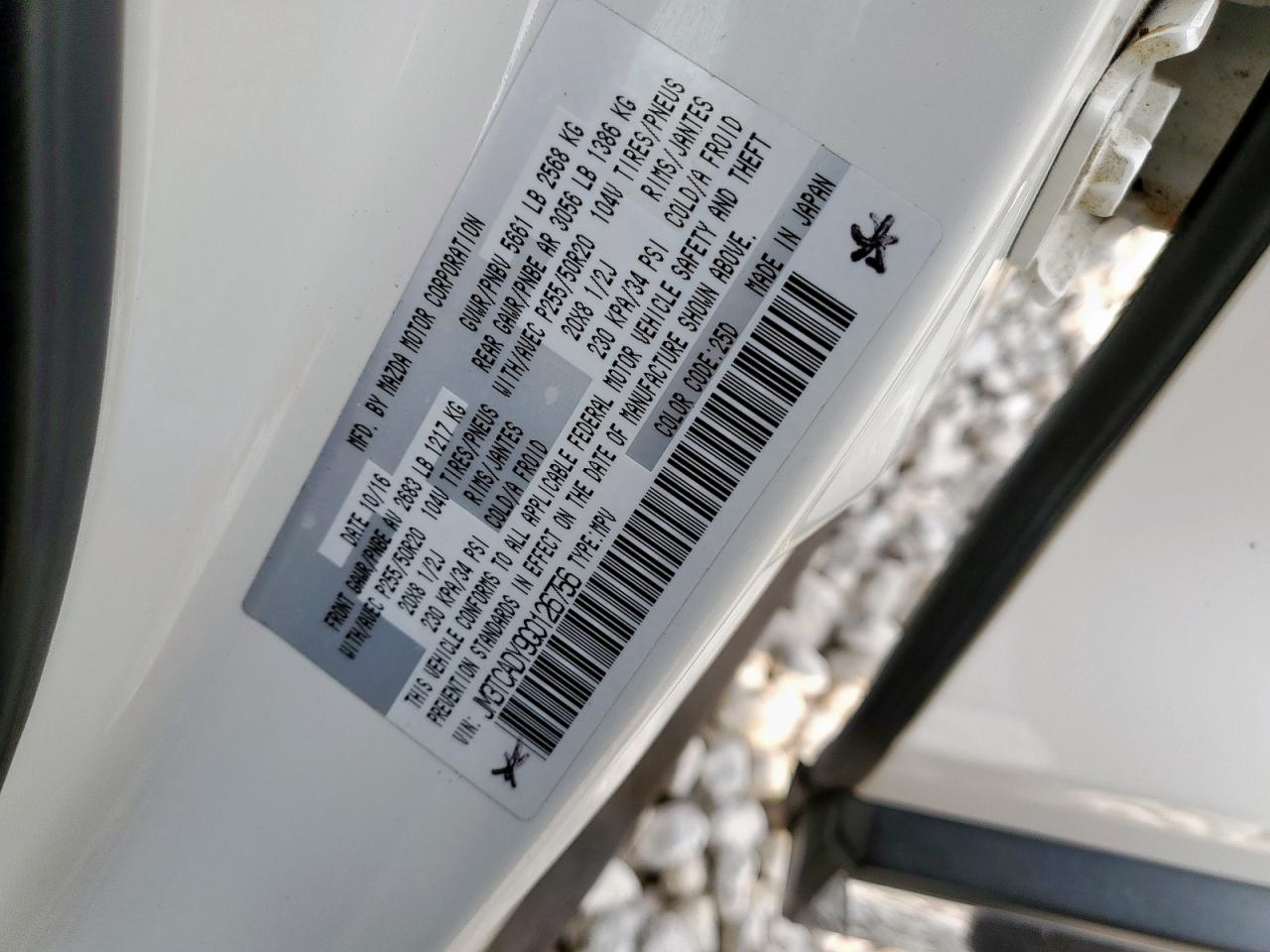 2016 Mazda Cx-9 Grand Touring VIN: JM3TCADY9G0126756 Lot: 93383685