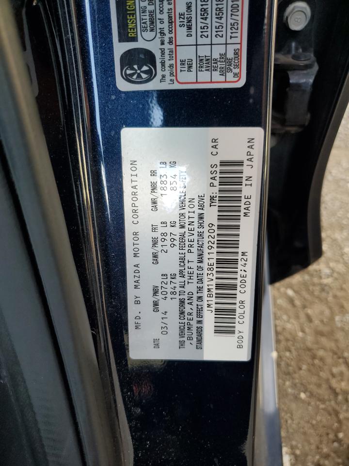 2014 Mazda 3 Touring VIN: JM1BM1V38E1192209 Lot: 91841535