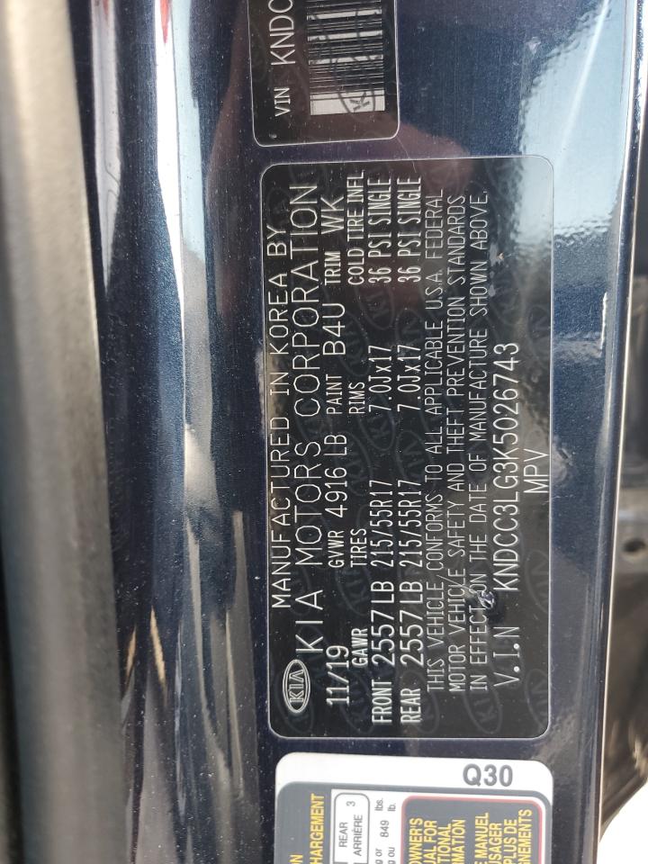 2019 Kia Niro Ex VIN: KNDCC3LG3K5026743 Lot: 91803565