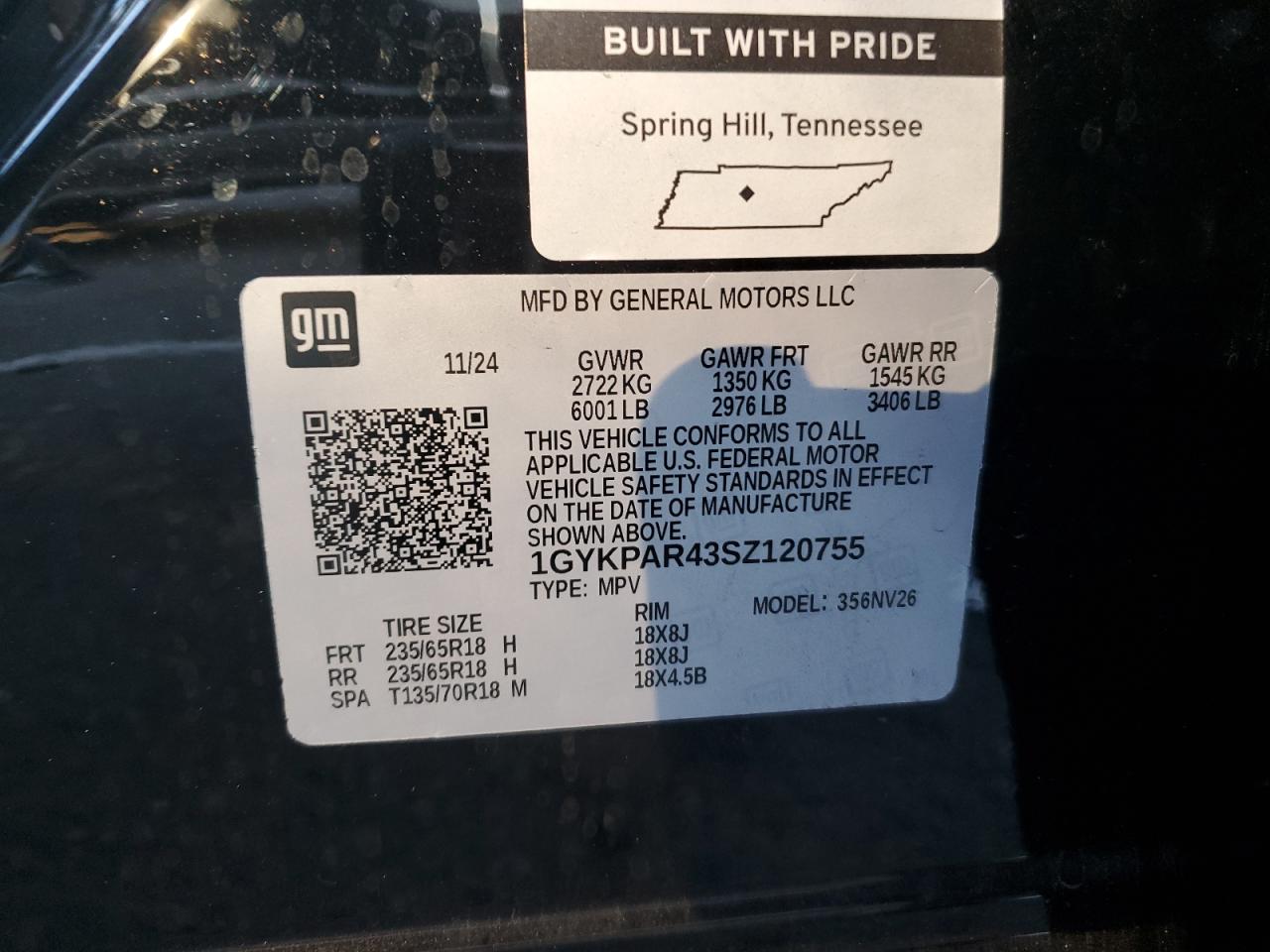 2025 Cadillac Xt6 Luxury VIN: 1GYKPAR43SZ120755 Lot: 90922975
