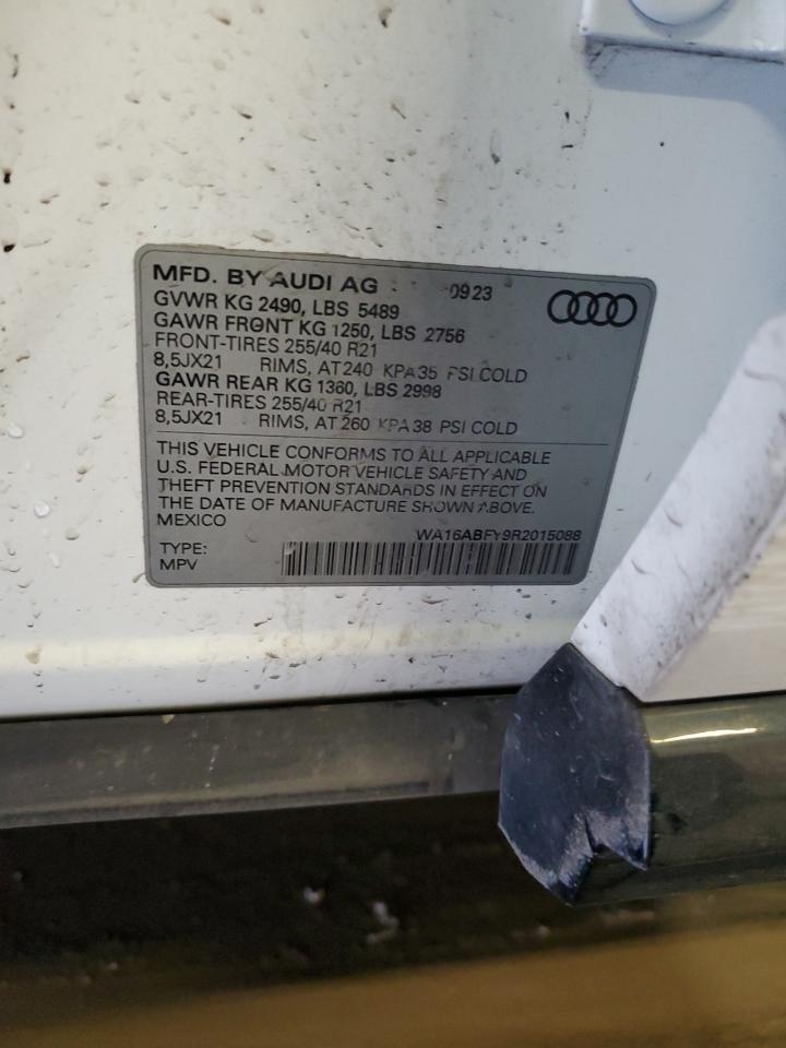 2024 Audi Q5 Sportback Prestige 45 VIN: WA16ABFY9R2015088 Lot: 91673015