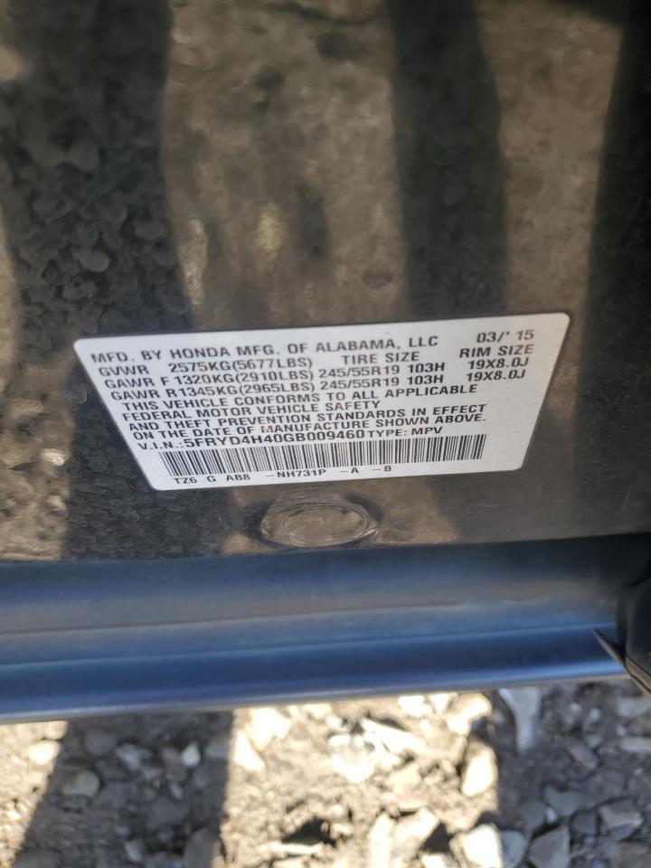 2016 Acura Mdx Technology VIN: 5FRYD4H40GB009460 Lot: 92409605