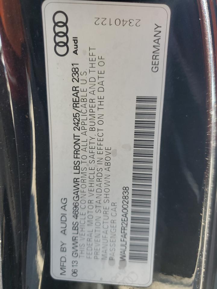 2014 Audi A5 Premium Plus VIN: WAULFAFR2EA002838 Lot: 93288905