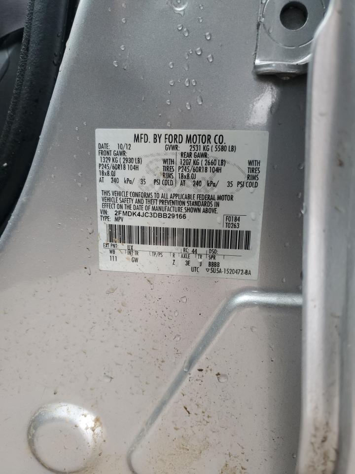 2013 Ford Edge Sel VIN: 2FMDK4JC3DBB29166 Lot: 92413955