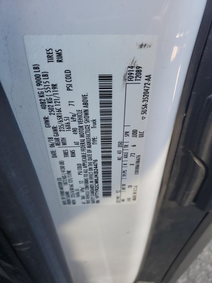 2018 Ford Transit T-250 VIN: 1FTYR2CM8JKB24476 Lot: 87251385