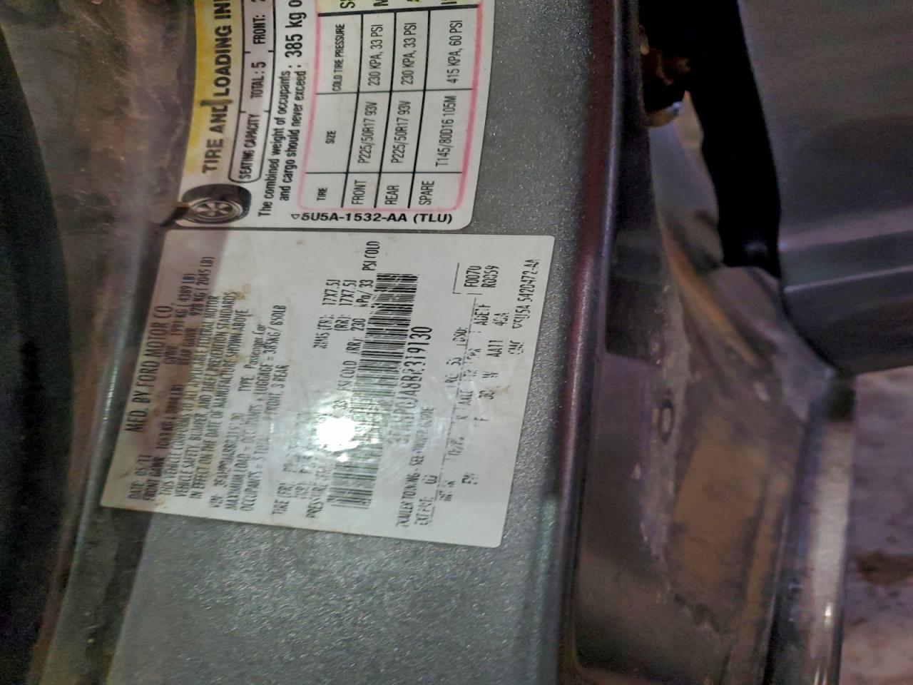 2011 Ford Fusion Sel VIN: 3FAHP0JA8BR319130 Lot: 93727895