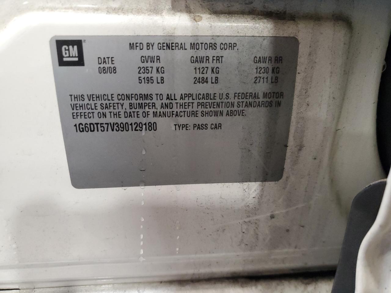 2009 Cadillac Cts Hi Feature V6 VIN: 1G6DT57V390129180 Lot: 93553915