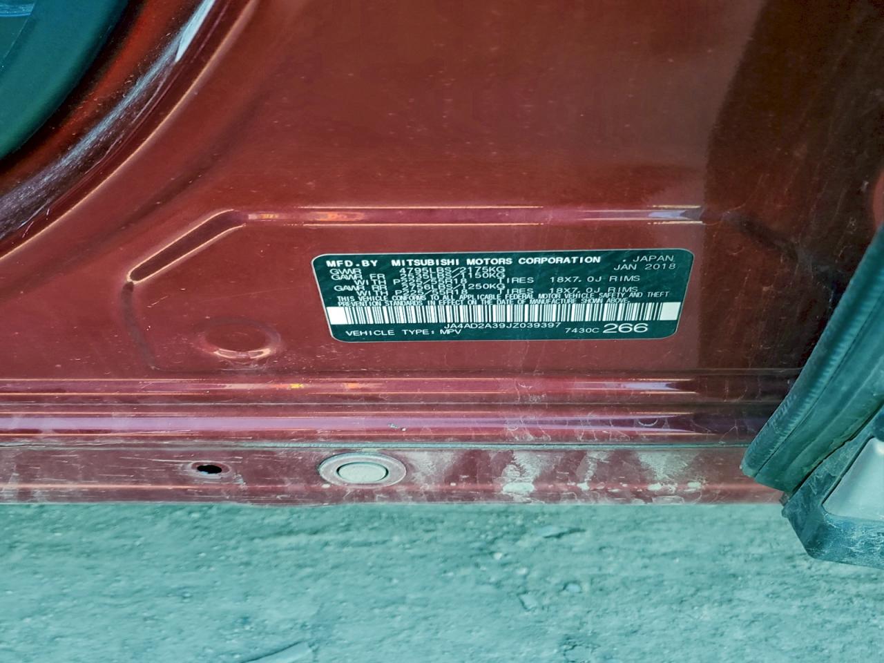 2018 Mitsubishi Outlander Es VIN: JA4AD2A39JZ039397 Lot: 93459335